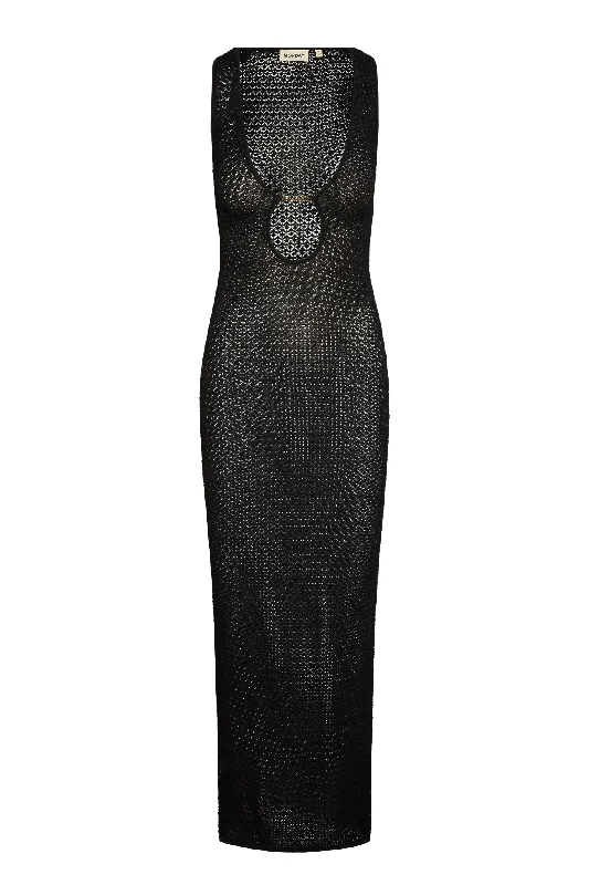 Monte Carlo Dress - Black Lace Crochet Tunics Sophisticated sleek