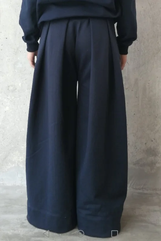 FUFFI PANT COTTON - NAVY (Pre Order) Comfortable Pleated Pants