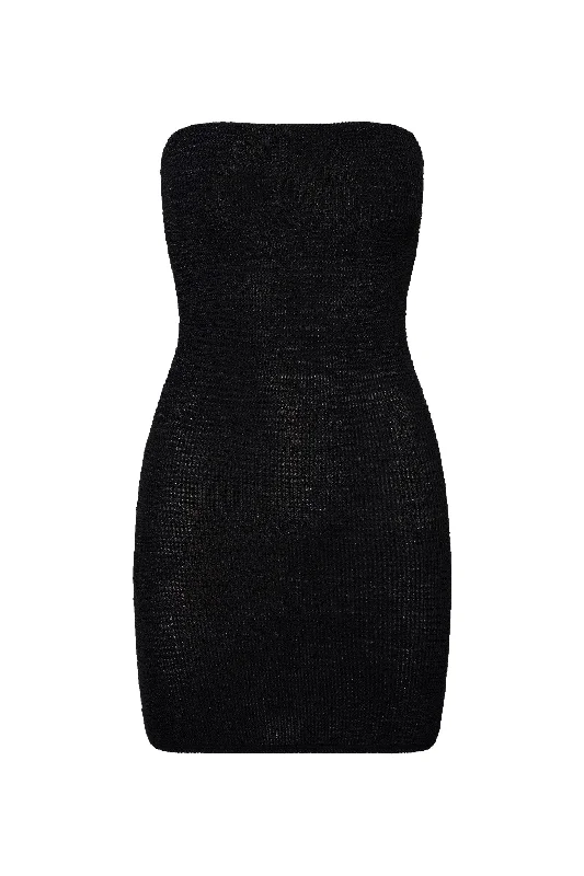 Bimini Dress - Black Crinkle Tunics Party sparkling