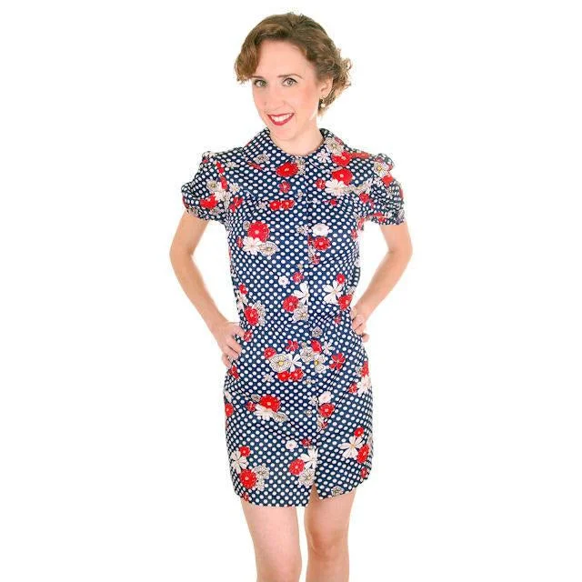 Vintage Playsuit Hot Pants1970s Polyester Polka Dot Floral S Relaxed Casual Leggings Vintage Playsuit Hot Pants1970s Polyester Polka Dot Floral S Relaxed Casual Leggings