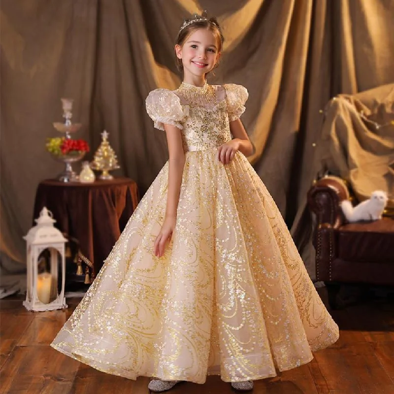 A-Line/Princess Short Sleeves Floor Length Girl Party Dress with Rhinestone Appliques Tunics Yoga stretchy A-Line/Princess Short Sleeves Floor Length Girl Party Dress with Rhinestone Appliques Tunics Yoga stretchy