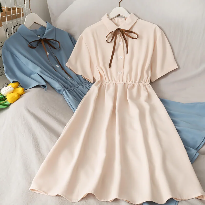 PREPPY STYLE HIGH WAIST POLO DRESS BY88111 Tunics Trousers formal