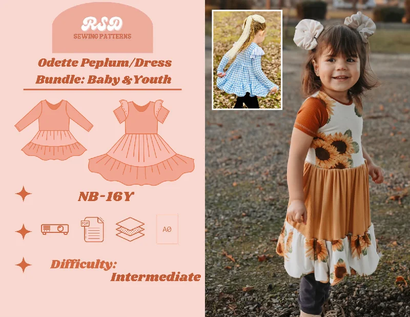 Baby & Youth Odette Peplum/Dress Bundle PDF Pencil Office Professional