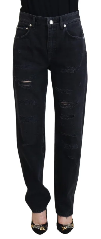 Dolce & Gabbana Chic Black Denim Pants - Elevate Your Wardrobe Formal Linen Trousers