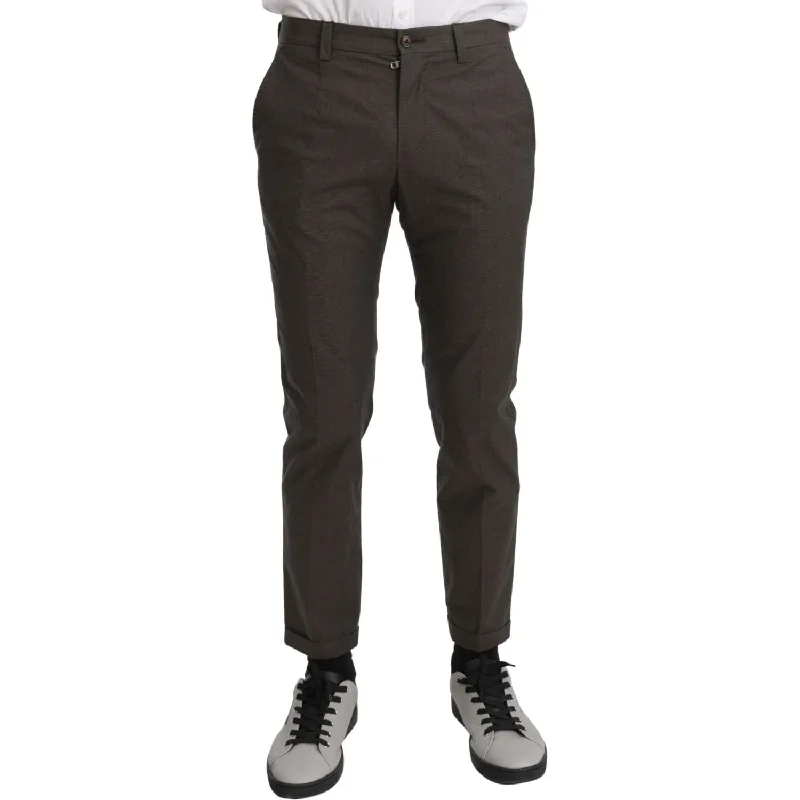 Dolce & Gabbana Elegant Brown Casual Pants Trendy Velvet Pants