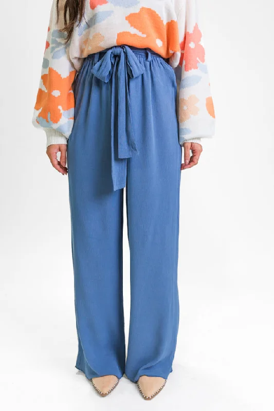 From My Heart Navy Waist Tie Belt Pants FINAL SALE Formal Dress Pants