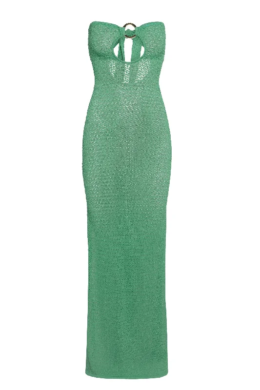 Montego Bandeau Dress - Pond Lace Crochet Halter Neckline Beach