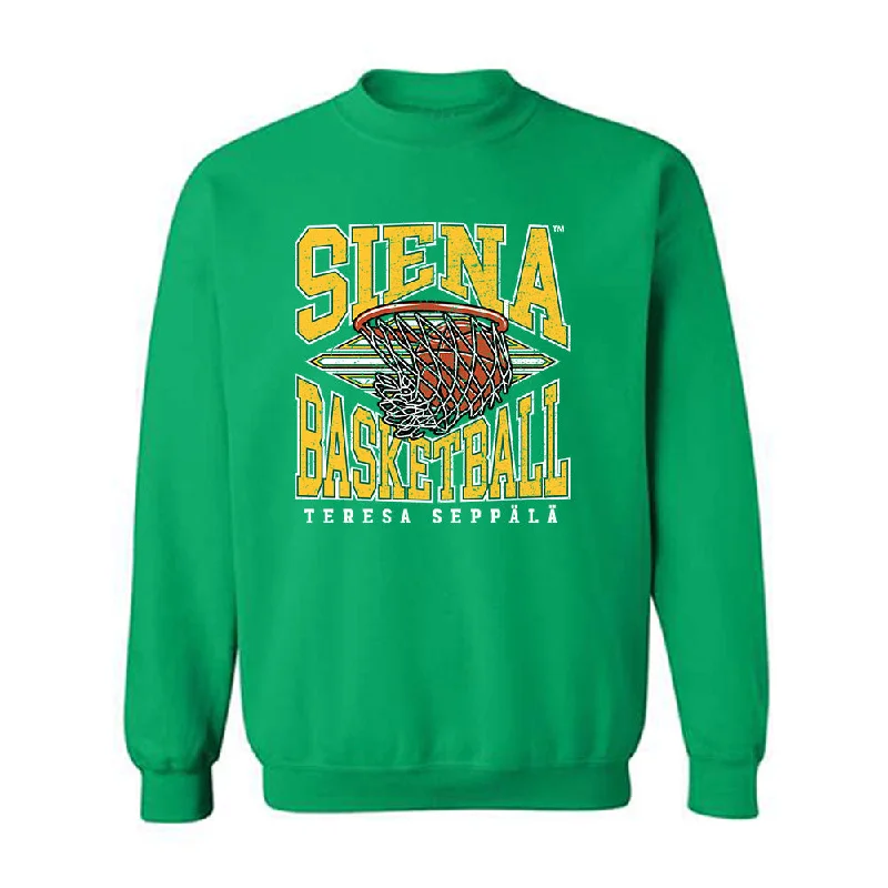 Siena - NCAA Women's Basketball : Teresa Seppälä - Classic Fashion Shersey Crewneck Sweatshirt Hoodie with Snap Buttons Easy Quick Siena - NCAA Women's Basketball : Teresa Seppälä - Classic Fashion Shersey Crewneck Sweatshirt Hoodie with Snap Buttons Easy Quick