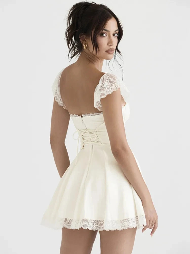 Women's Fashion Long Lace Dress Summer Elegant Strap Beach Party Dress Open Back Strap Sleeveless Dress High-Low Hemline Casual Women's Fashion Long Lace Dress Summer Elegant Strap Beach Party Dress Open Back Strap Sleeveless Dress High-Low Hemline Casual