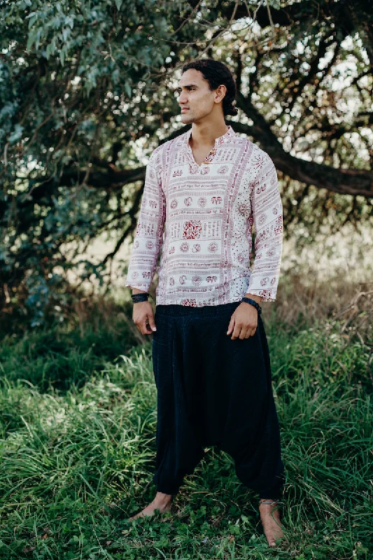 100% Cotton Harem Pants Cozy Fitted Pants