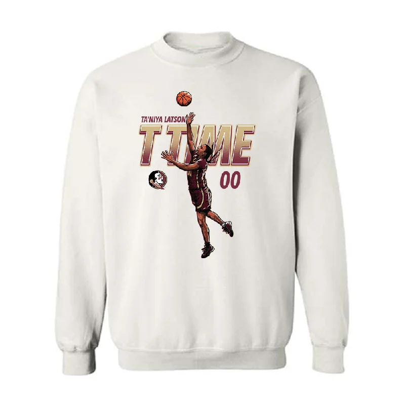 FSU - NCAA Women's Basketball : Ta'Niya Latson - Crewneck Sweatshirt Hoodie with Applique Textured Unique FSU - NCAA Women's Basketball : Ta'Niya Latson - Crewneck Sweatshirt Hoodie with Applique Textured Unique