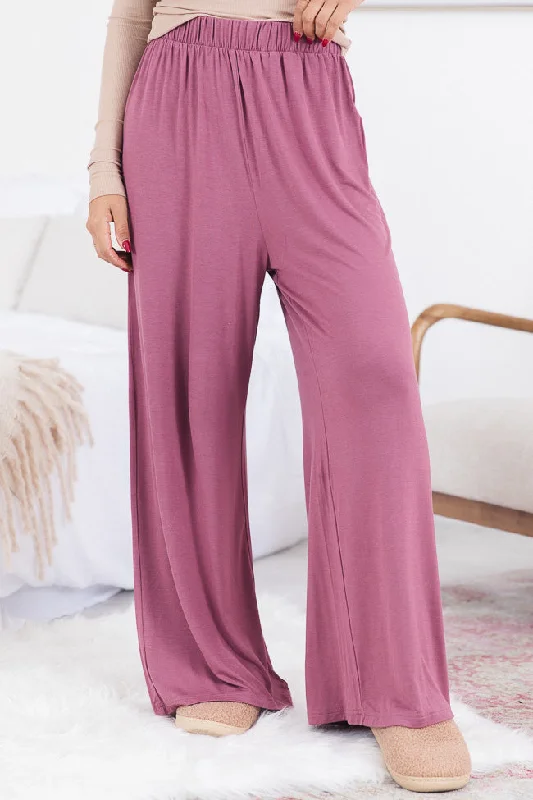 What You Have Berry Flowy Lounge Pants FINAL SALE Classic Flared Pants