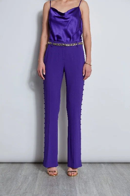 Side Button Crepe Pant Cozy Maternity Pants