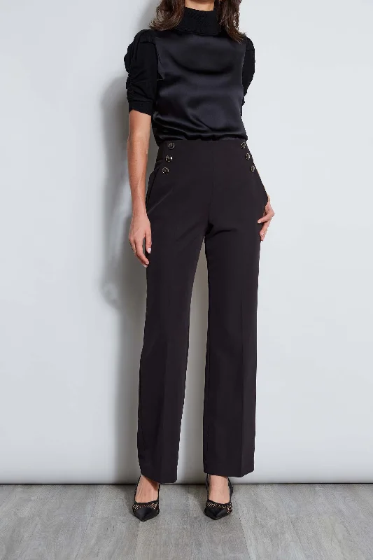 Crepe Button Pant Comfortable Denim Pants