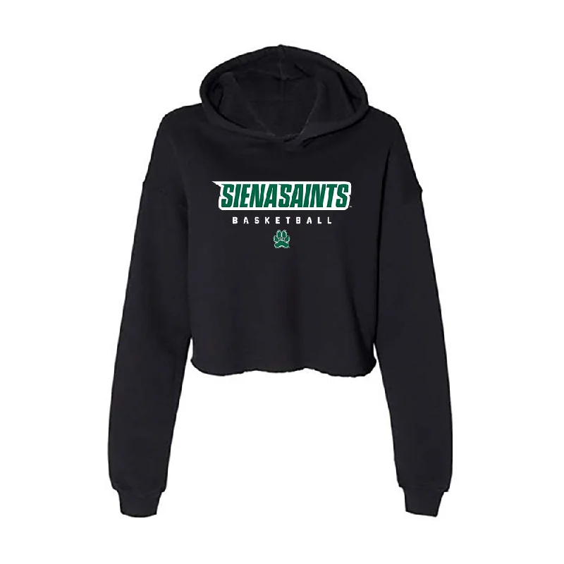 Siena - NCAA Women's Basketball : Teresa Seppälä - Women's Crop Fleece Hoodie Hoodie with Full-Zip Functional Layering Siena - NCAA Women's Basketball : Teresa Seppälä - Women's Crop Fleece Hoodie Hoodie with Full-Zip Functional Layering