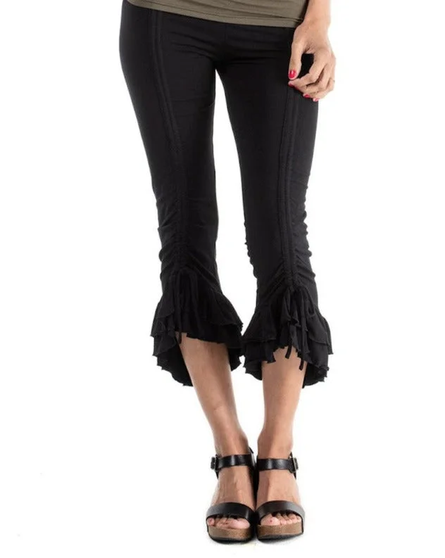 The Ruffled high waisted Lilikoi Pant Cozy Fitted Pants