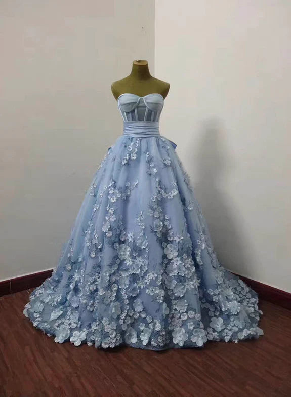 Beautiful Blue Flower Lace Sweetheart Long Party Dress, Blue Evening Dress Prom Dresses Tunics Top rated Beautiful Blue Flower Lace Sweetheart Long Party Dress, Blue Evening Dress Prom Dresses Tunics Top rated