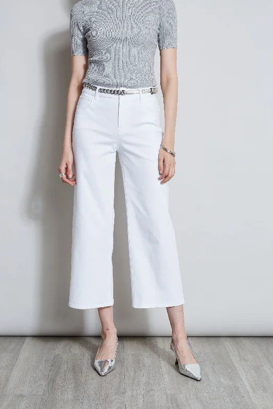 Stretch Denim Wide Leg Pant Formal Wide-Leg Pants