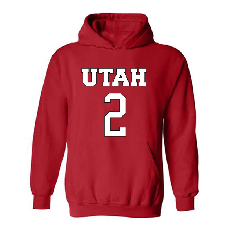 Utah - NCAA Women's Basketball : Ines Vieira - Replica Shersey Hooded Sweatshirt Hoodie with Hem Contrast Bold Stylish Utah - NCAA Women's Basketball : Ines Vieira - Replica Shersey Hooded Sweatshirt Hoodie with Hem Contrast Bold Stylish