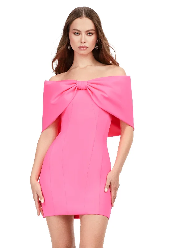 Ashley Lauren 4640 Oversized Off The Shoulder Bow Design Fitted Cocktail Homecoming Dress Tunics Print Colorful Ashley Lauren 4640 Oversized Off The Shoulder Bow Design Fitted Cocktail Homecoming Dress Tunics Print Colorful