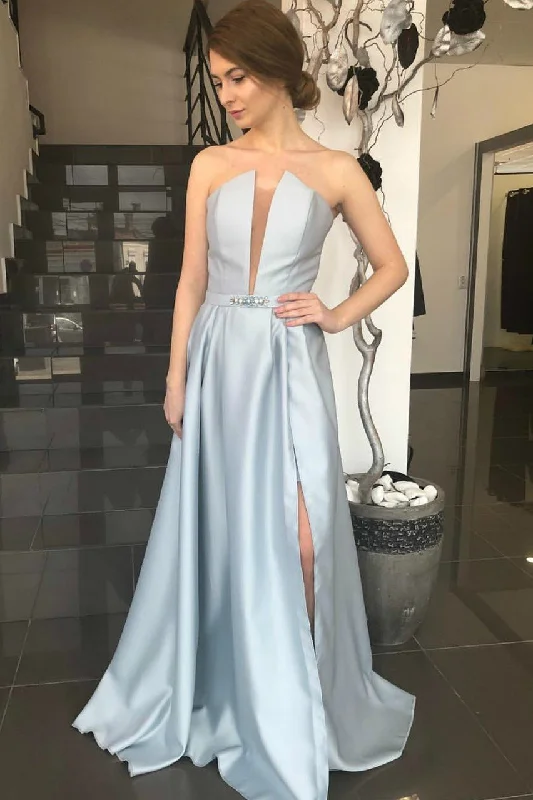 Stylish Neckline Satin Prom Party Dress with Beaded Sash,Evening Dress Cowl Neckline Elegant Stylish Neckline Satin Prom Party Dress with Beaded Sash,Evening Dress Cowl Neckline Elegant