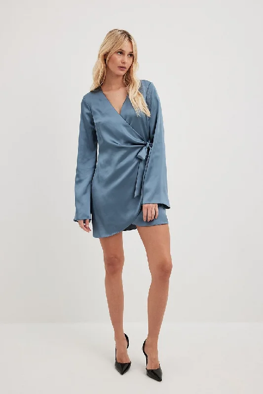 Wrap Satin Dress Tunics Occasion special