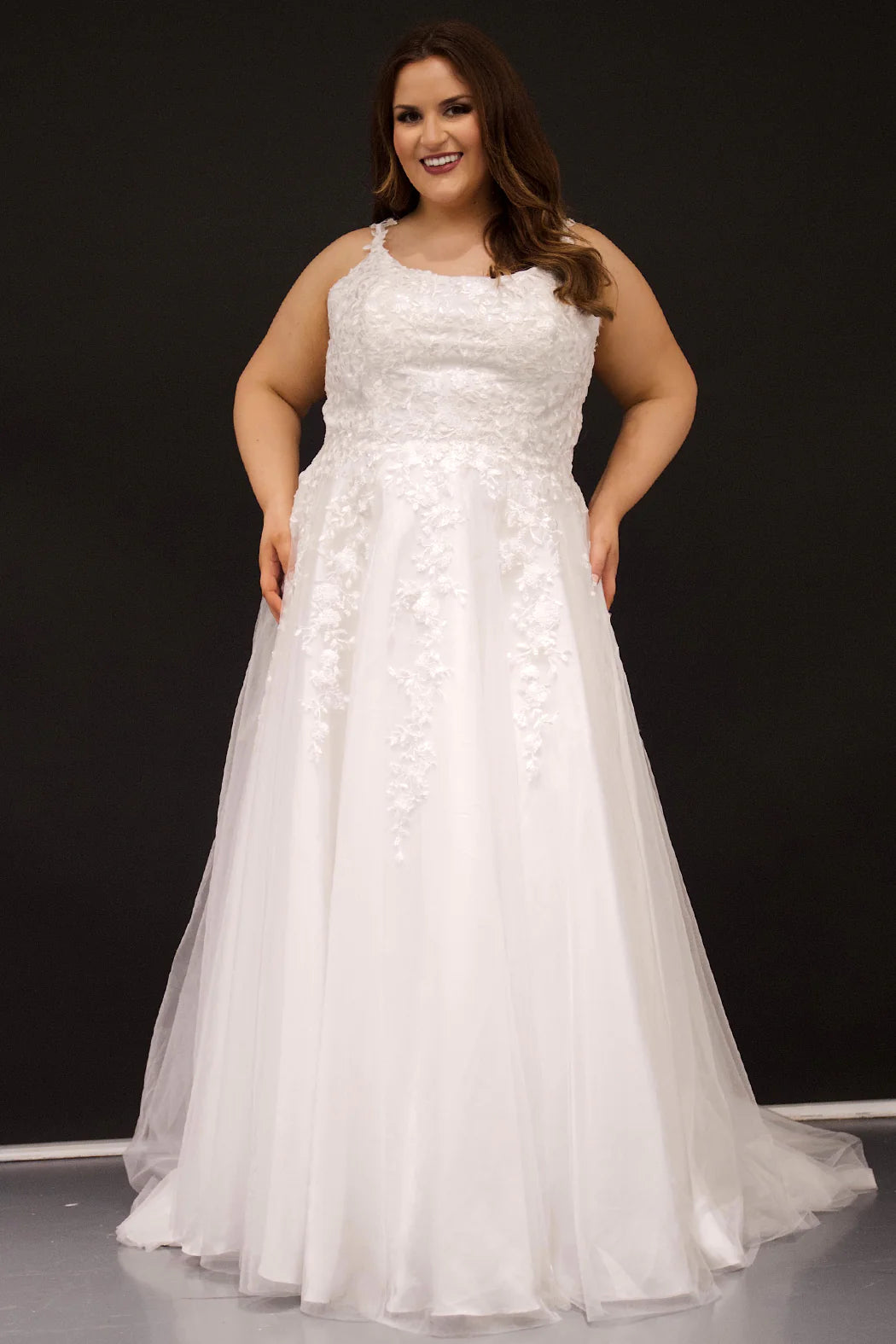 Sydneys Closet SC5299 Kara Ivory Bridal Dress Tunics Modern contemporary