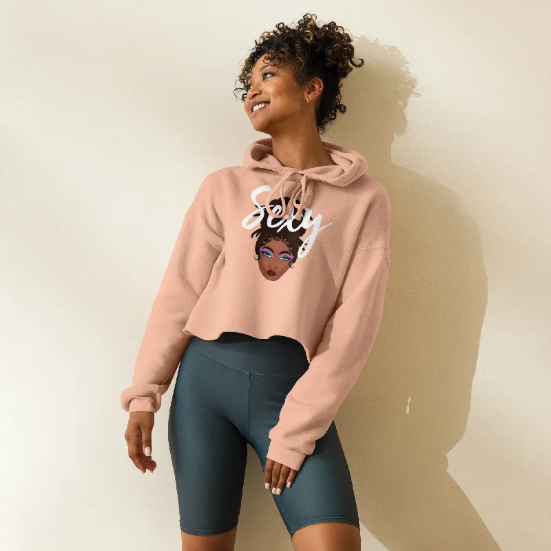 Sexy Crop Hoodie Zip Hoodie Drawstring Kangaroo Pocket