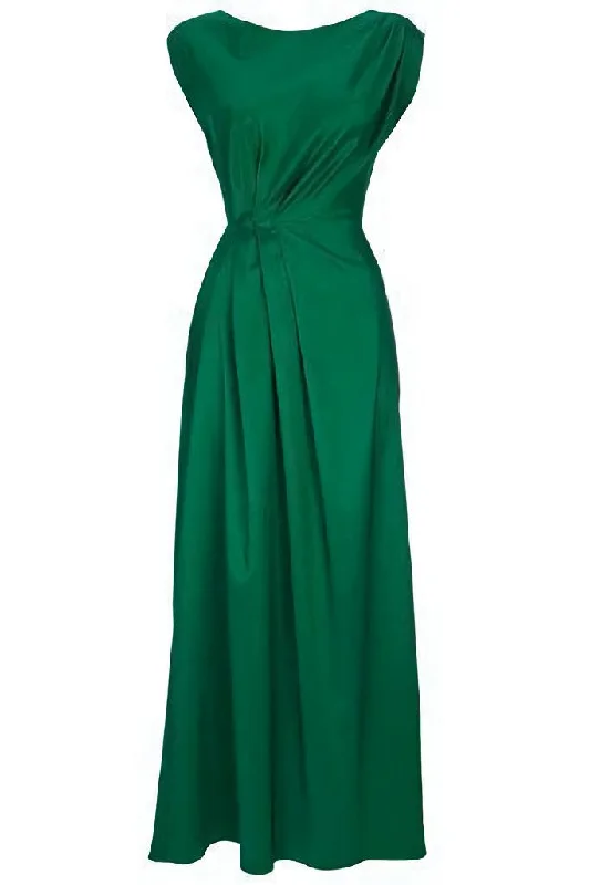 Green Sleeveless Party Dress, Long Prom Dress Sequined Elegant Party