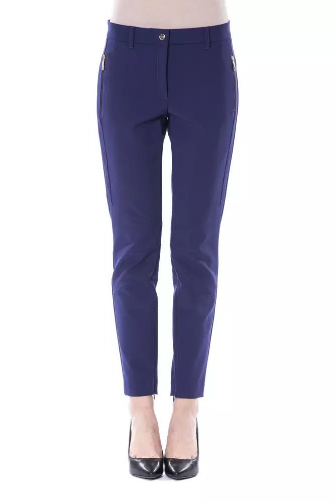 BYBLOS Blue Polyester Women's Pant Fashionable Work Pants