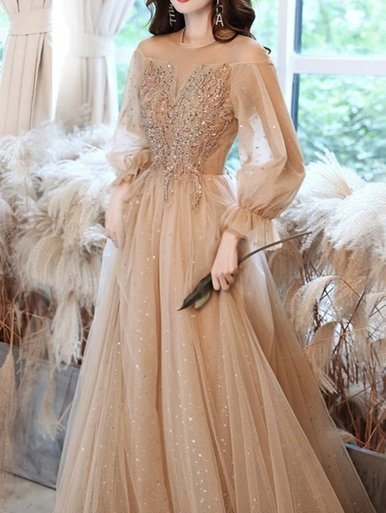 Mesh Long Sleeve O-neck Appliques Evening Dresses Slim Waist Tiered Simple Prom Vestidos 2024 New Bling Wedding Party Dress Mermaid Tail Wedding Mesh Long Sleeve O-neck Appliques Evening Dresses Slim Waist Tiered Simple Prom Vestidos 2024 New Bling Wedding Party Dress Mermaid Tail Wedding