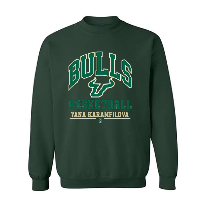 USF - NCAA Women's Basketball : Yana Karamfilova - Classic Fashion Shersey Crewneck Sweatshirt Hoodie with Tied Waist Feminine Flattering USF - NCAA Women's Basketball : Yana Karamfilova - Classic Fashion Shersey Crewneck Sweatshirt Hoodie with Tied Waist Feminine Flattering