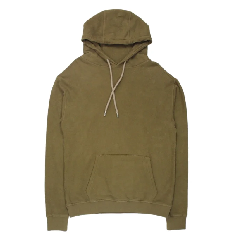 YMC Brown Fleece Hoodie Hoodie with Color Block Contrast Stylish