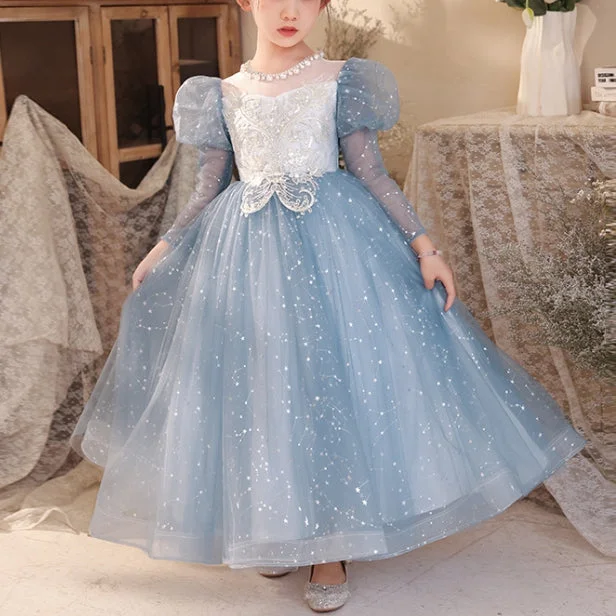 A-Line/Princess Long Sleeves Flower Girl Party Dresses with Rhinestone Appliques Tunics Bestseller popular A-Line/Princess Long Sleeves Flower Girl Party Dresses with Rhinestone Appliques Tunics Bestseller popular