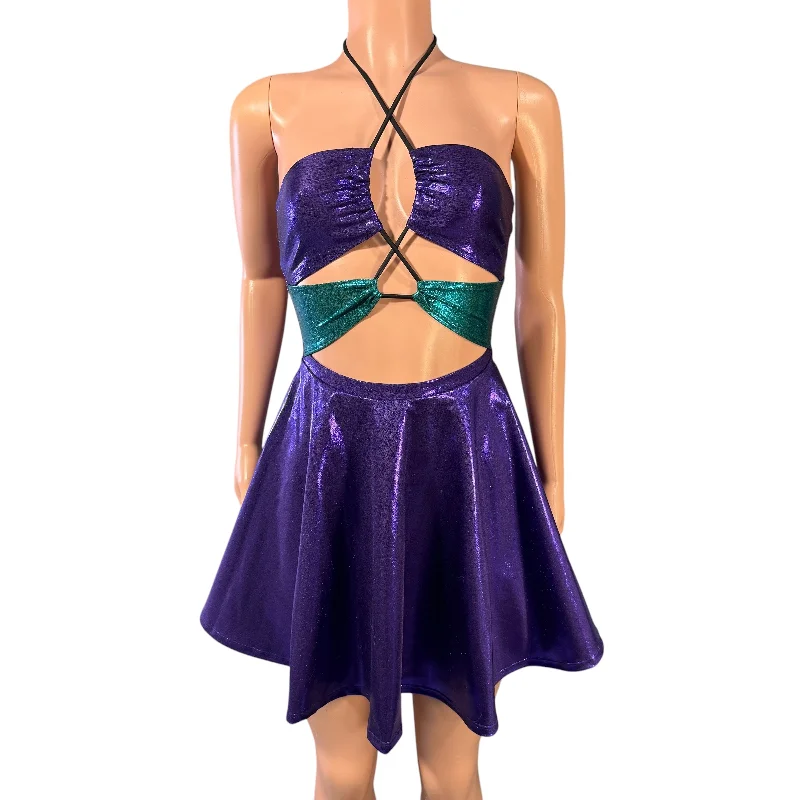 Halter Skater fit n flare X-String Dress in Purple & Teal Mystique Metallic Tunics Wedding white Halter Skater fit n flare X-String Dress in Purple & Teal Mystique Metallic Tunics Wedding white