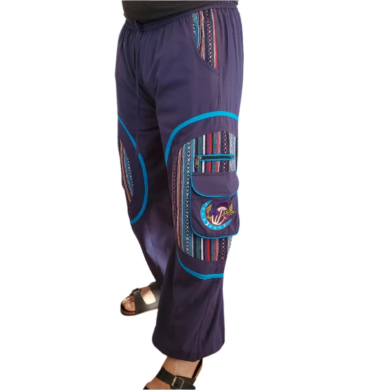 Mushroom Moon Cotton Cargo Pants Casual Wide Pants