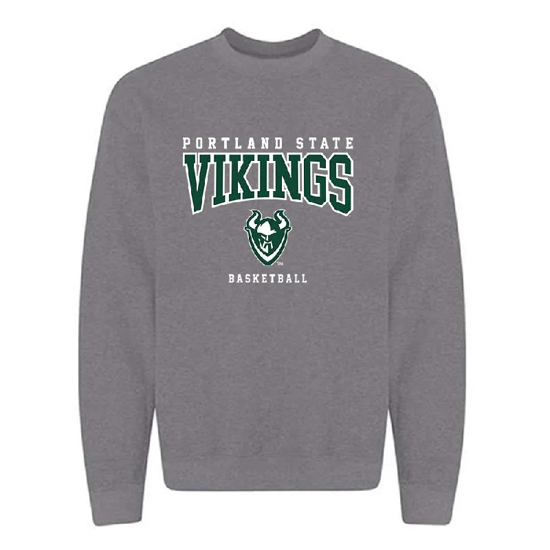 Portland State - NCAA Women's Basketball : Jamia Carter - Classic Shersey Crewneck Sweatshirt Hoodie with Exposed Zipper Edgy Industrial