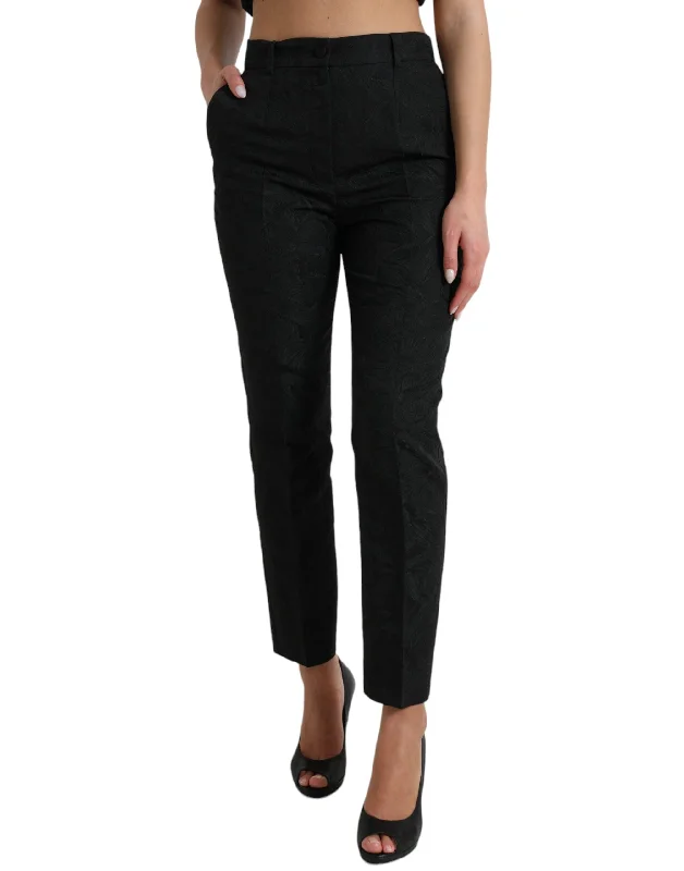 Dolce & Gabbana High Waist Tapered Elegance Pants Modern Bootcut Pants
