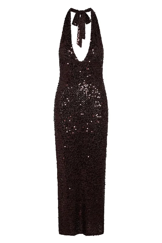 Catania Dress - Espresso Sequin Tunics Custom made