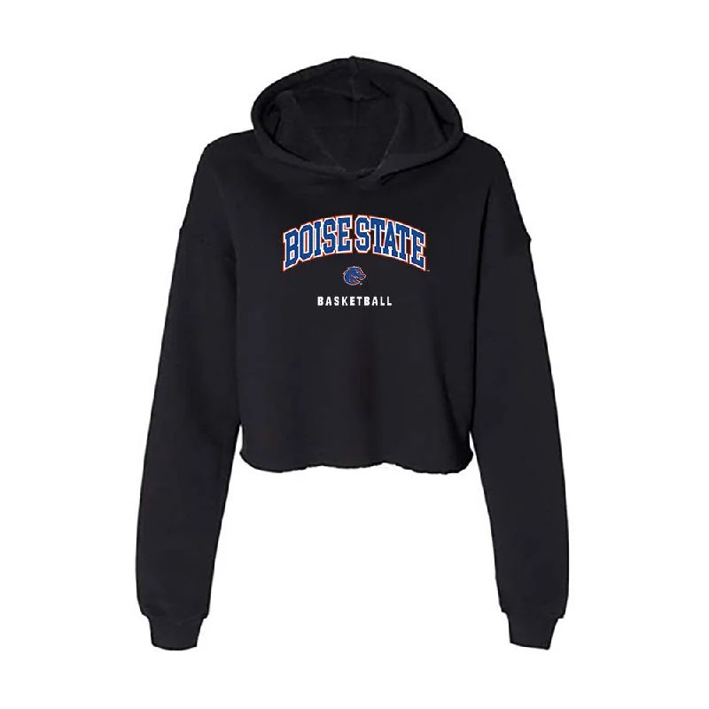 Boise State - NCAA Women's Basketball : Tatum Thompson - Women's Crop Fleece Hoodie Hoodie with Side Slits Relaxed Casual Boise State - NCAA Women's Basketball : Tatum Thompson - Women's Crop Fleece Hoodie Hoodie with Side Slits Relaxed Casual