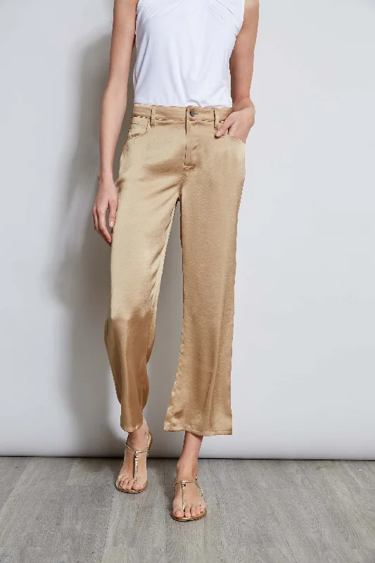 Washed Satin Fluid Pant Classic Straight Pants