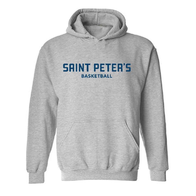 Saint Peter's - NCAA Women's Basketball : Iyanna Cotten - Classic Shersey Hooded Sweatshirt Hoodie with Mock Neck Collared Structured Saint Peter's - NCAA Women's Basketball : Iyanna Cotten - Classic Shersey Hooded Sweatshirt Hoodie with Mock Neck Collared Structured