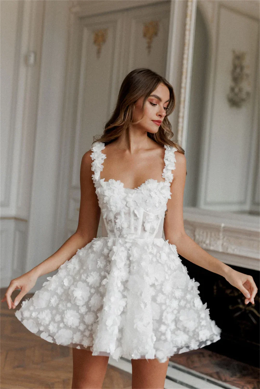 White Mini Prom Dresses Flower Lace Embroidery Evening Dress Sleeveless Lace-up Spaghetti Strap Party Dress Lace Sexy Club White Mini Prom Dresses Flower Lace Embroidery Evening Dress Sleeveless Lace-up Spaghetti Strap Party Dress Lace Sexy Club