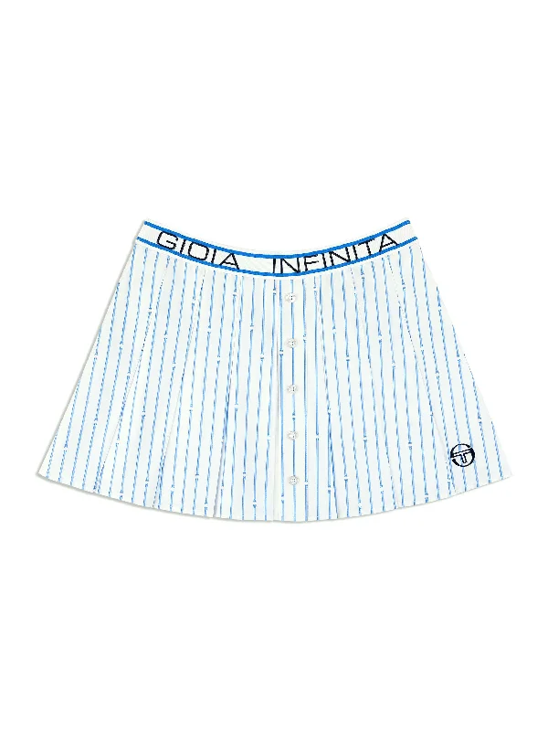 Colonna Cropped Skirt- French Blue leather skirt bold
