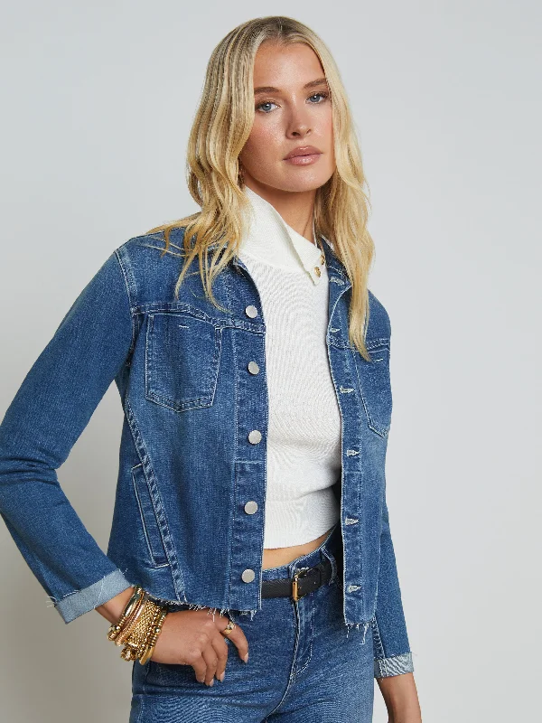 Janelle Denim Jacket Rayon Fabric Velvet Fabric Corduroy Fabric