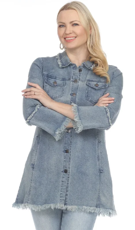 Light Wash Long Denim Jacket Fleece Jacket Down Jacket Parka