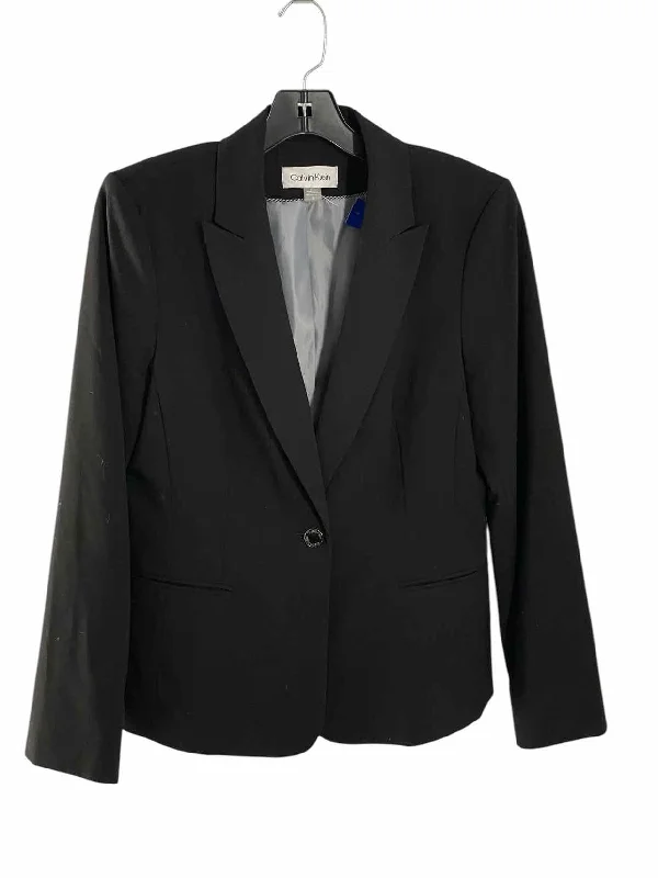 Calvin Klein Size 10 Black Jacket Tailored Jacket Straight Jacket A-Line Jacket