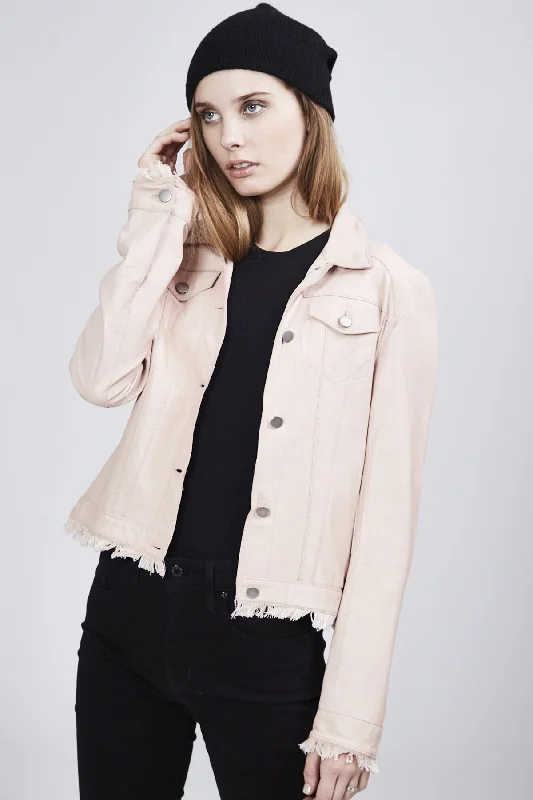 "Alexa" Burnished Leather Pink Petal Jacket Fleece Jacket Down Jacket Feather Jacket "Alexa" Burnished Leather Pink Petal Jacket Fleece Jacket Down Jacket Feather Jacket