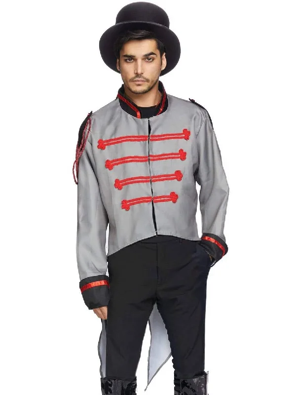 Ringmaster Mens Grey Halloween Costume Jacket with Tails Bomber Jacket Anorak Windbreaker Ringmaster Mens Grey Halloween Costume Jacket with Tails Bomber Jacket Anorak Windbreaker
