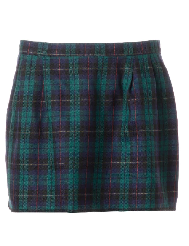 Label Super Short Tartan Skirt linen skirt breathable